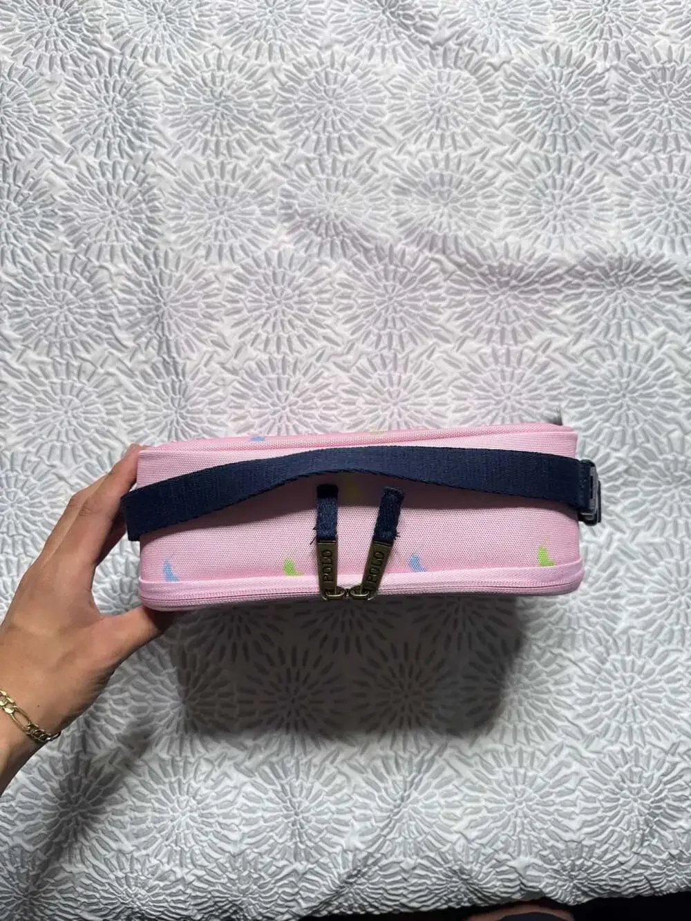 Polo Ralph Lauren Multi Pony Insulated Canvas Lunch Tote Pink